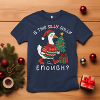 Funny Goose Christmas T Shirt Is This Jolly Enough Cute Xmas Duck - Wonder Print Shop