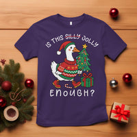 Funny Goose Christmas T Shirt Is This Jolly Enough Cute Xmas Duck - Wonder Print Shop