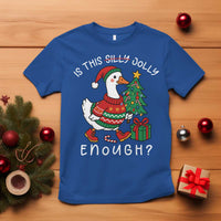 Funny Goose Christmas T Shirt Is This Jolly Enough Cute Xmas Duck - Wonder Print Shop