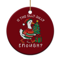 Funny Goose Christmas Ceramic Ornament Is This Jolly Enough Cute Xmas Duck - Wonder Print Shop