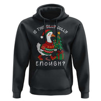Funny Goose Christmas Hoodie Is This Jolly Enough Cute Xmas Duck - Wonder Print Shop
