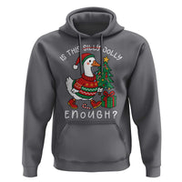 Funny Goose Christmas Hoodie Is This Jolly Enough Cute Xmas Duck - Wonder Print Shop