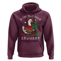Funny Goose Christmas Hoodie Is This Jolly Enough Cute Xmas Duck - Wonder Print Shop