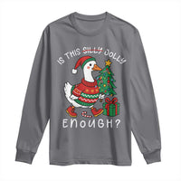 Funny Goose Christmas Long Sleeve Shirt Is This Jolly Enough Cute Xmas Duck - Wonder Print Shop