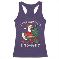 Funny Goose Christmas Racerback Tank Top Is This Jolly Enough Cute Xmas Duck - Wonder Print Shop