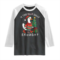 Funny Goose Christmas Raglan Shirt Is This Jolly Enough Cute Xmas Duck - Wonder Print Shop