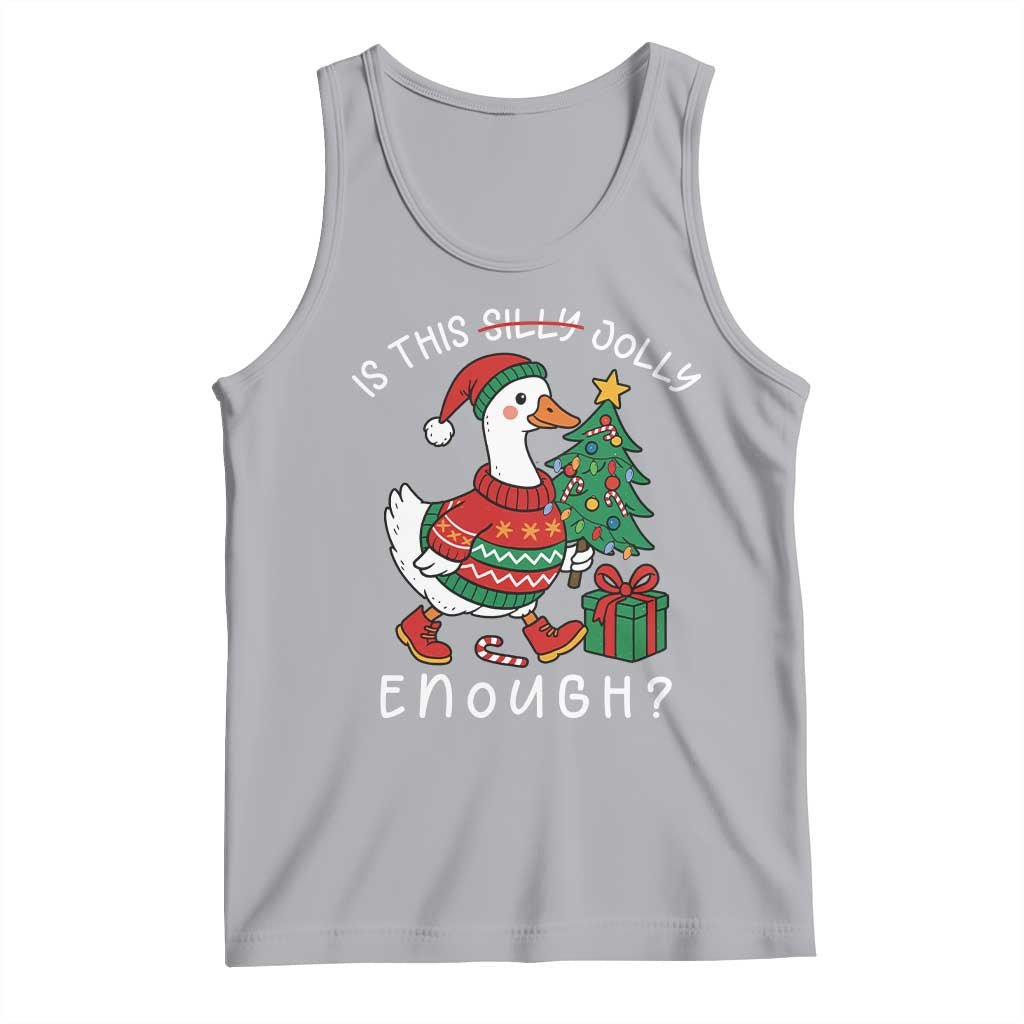 Funny Goose Christmas Tank Top Is This Jolly Enough Cute Xmas Duck - Wonder Print Shop