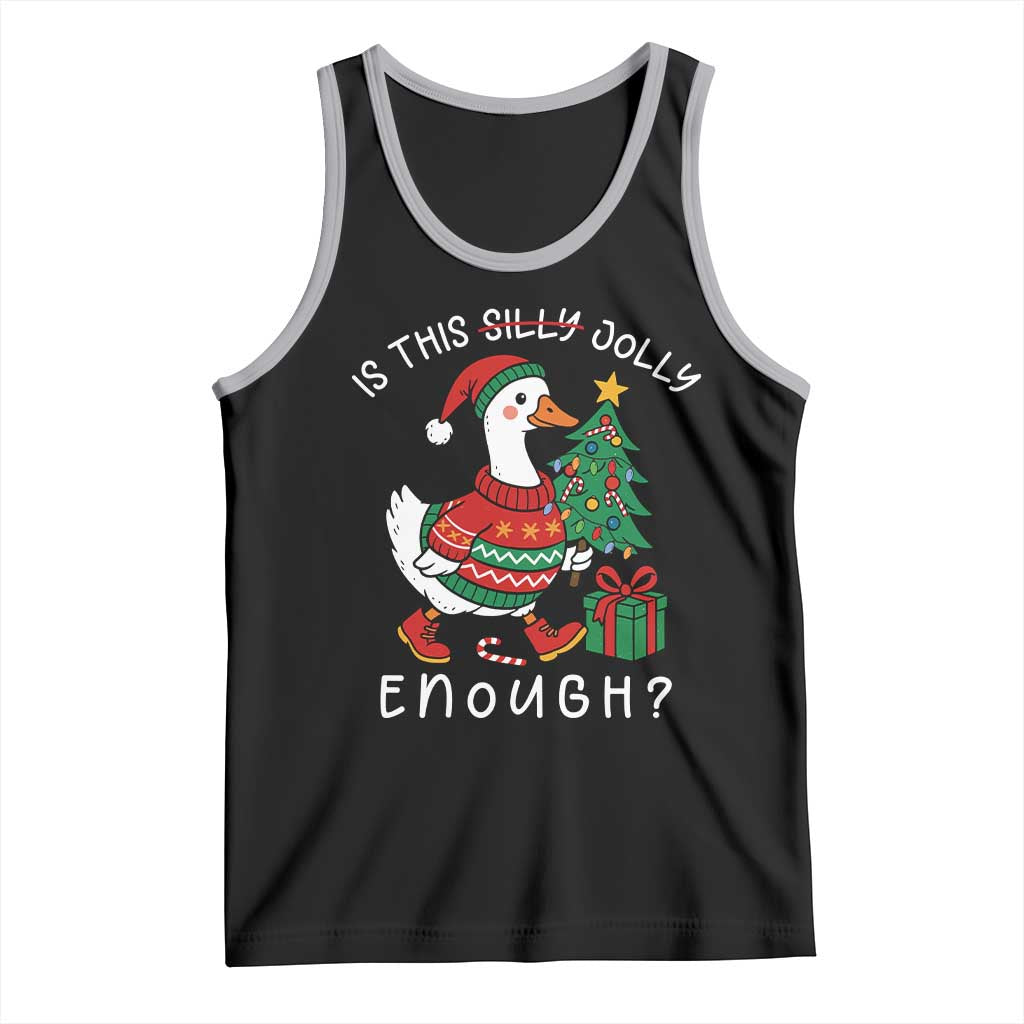 Funny Goose Christmas Tank Top Is This Jolly Enough Cute Xmas Duck - Wonder Print Shop