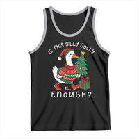 Funny Goose Christmas Tank Top Is This Jolly Enough Cute Xmas Duck - Wonder Print Shop