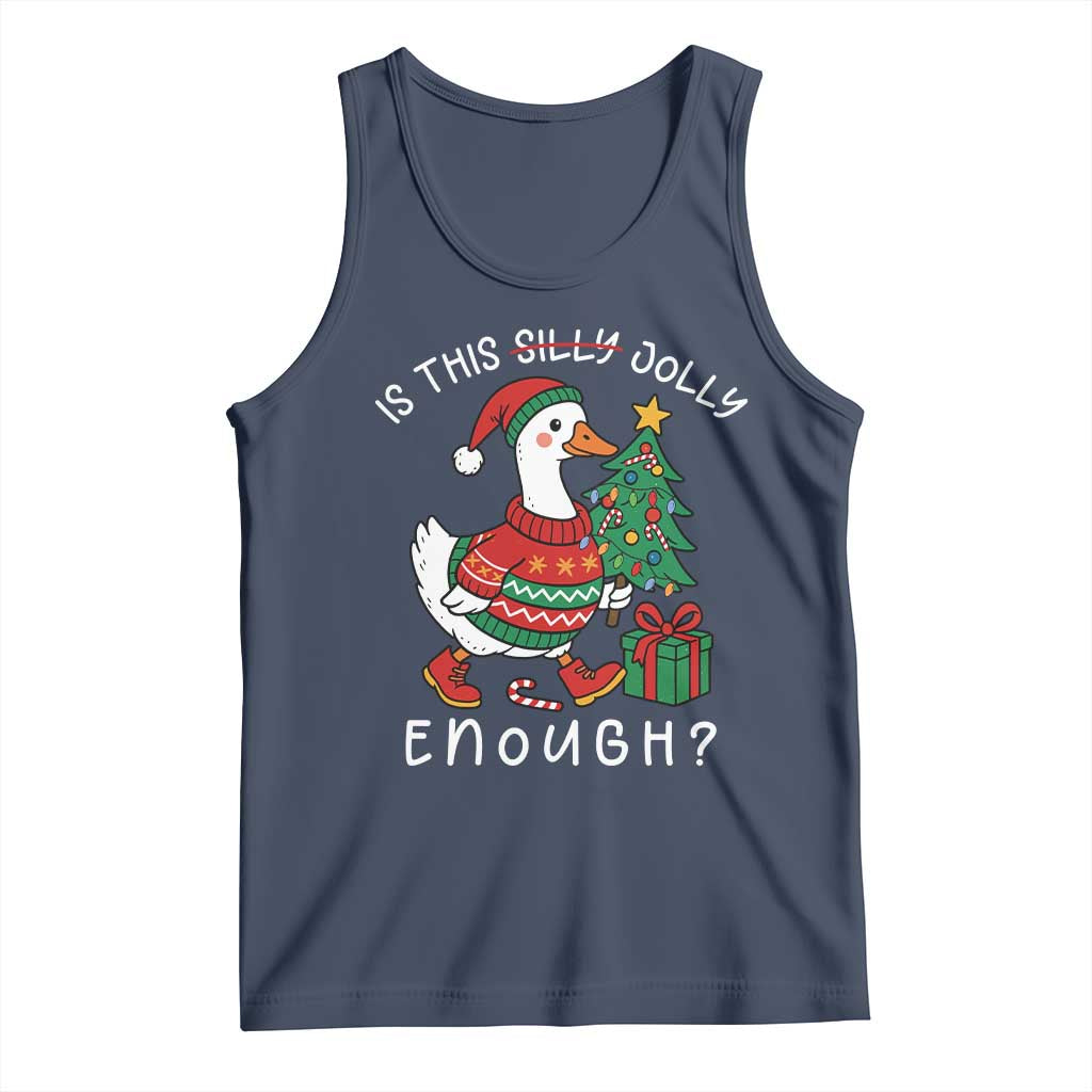 Funny Goose Christmas Tank Top Is This Jolly Enough Cute Xmas Duck - Wonder Print Shop