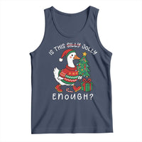 Funny Goose Christmas Tank Top Is This Jolly Enough Cute Xmas Duck - Wonder Print Shop