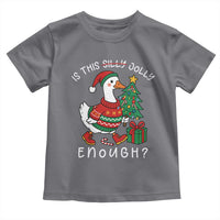Funny Goose Christmas Toddler T Shirt Is This Jolly Enough Cute Xmas Duck - Wonder Print Shop