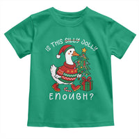 Funny Goose Christmas Toddler T Shirt Is This Jolly Enough Cute Xmas Duck - Wonder Print Shop