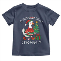 Funny Goose Christmas Toddler T Shirt Is This Jolly Enough Cute Xmas Duck - Wonder Print Shop