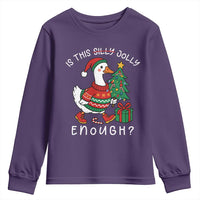 Funny Goose Christmas Youth Sweatshirt Is This Jolly Enough Cute Xmas Duck - Wonder Print Shop