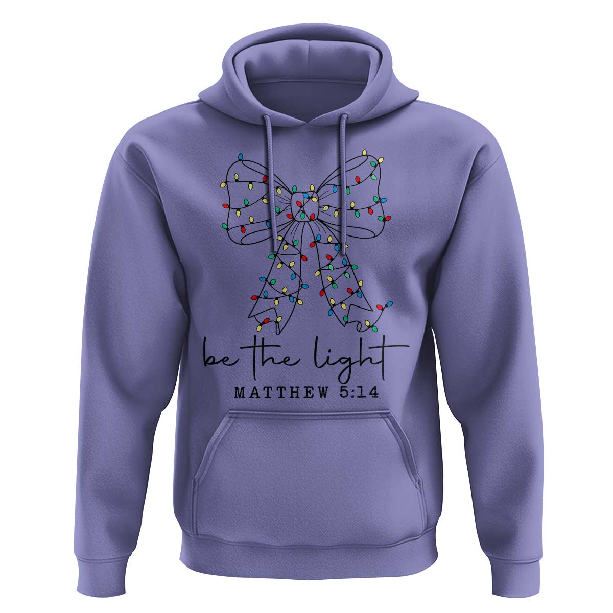 Be The Light Christmas Coquette Bow Hoodie Christian Religious Bible Verse - Wonder Print Shop