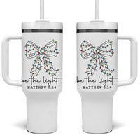 Be The Light Christmas Coquette Bow Tumbler With Handle Christian Religious Bible Verse - Wonder Print Shop