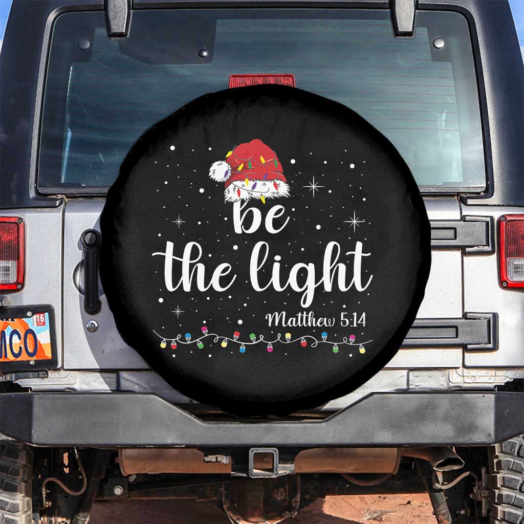 Be The Light Christmas Spare Tire Cover Christian Religious Bible Verse Santa Hat Pajama - undefined