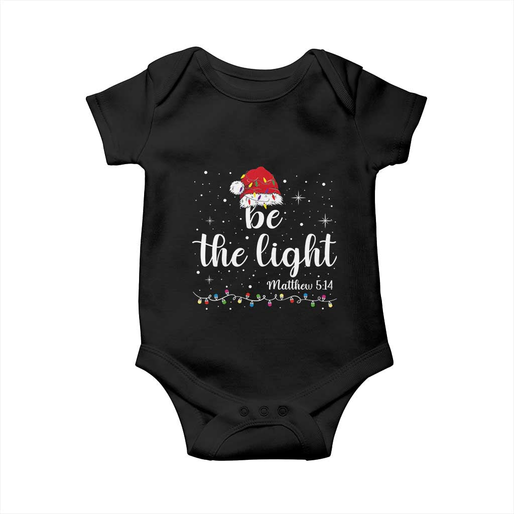 Be The Light Christmas Baby Onesie Christian Religious Bible Verse Santa Hat Pajama - Wonder Print Shop