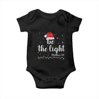 Be The Light Christmas Baby Onesie Christian Religious Bible Verse Santa Hat Pajama - Wonder Print Shop