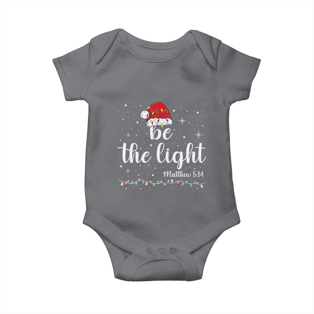 Be The Light Christmas Baby Onesie Christian Religious Bible Verse Santa Hat Pajama - Wonder Print Shop