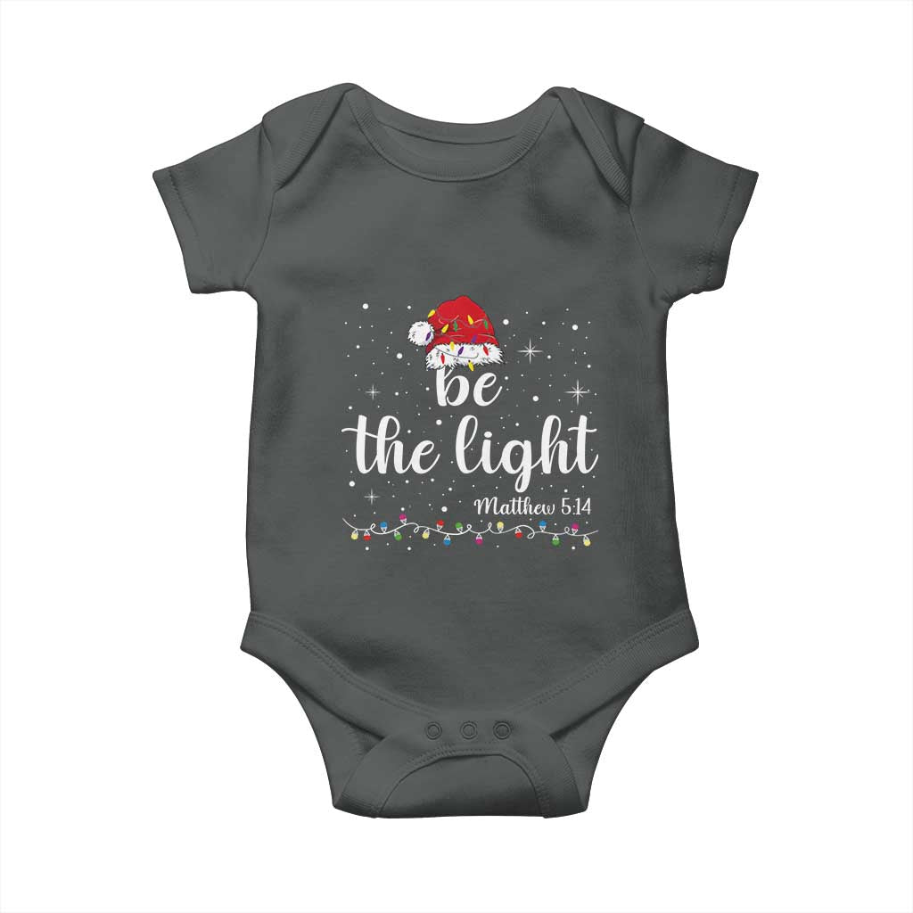 Be The Light Christmas Baby Onesie Christian Religious Bible Verse Santa Hat Pajama - Wonder Print Shop