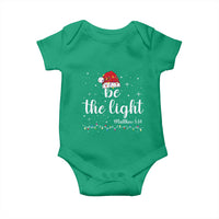 Be The Light Christmas Baby Onesie Christian Religious Bible Verse Santa Hat Pajama - Wonder Print Shop