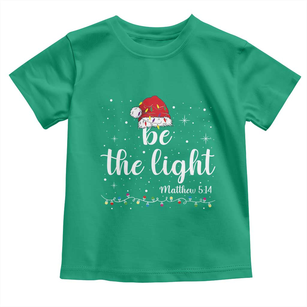 Be The Light Christmas Toddler T Shirt Christian Religious Bible Verse Santa Hat Pajama - Wonder Print Shop