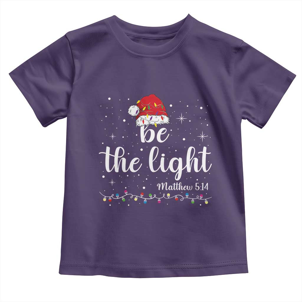 Be The Light Christmas Toddler T Shirt Christian Religious Bible Verse Santa Hat Pajama - Wonder Print Shop