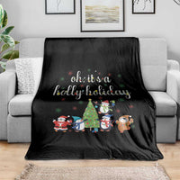 Penguins Christmas Throw Blanket Oh Its A Jolly Holiday Xmas Light - Wonder Print Shop