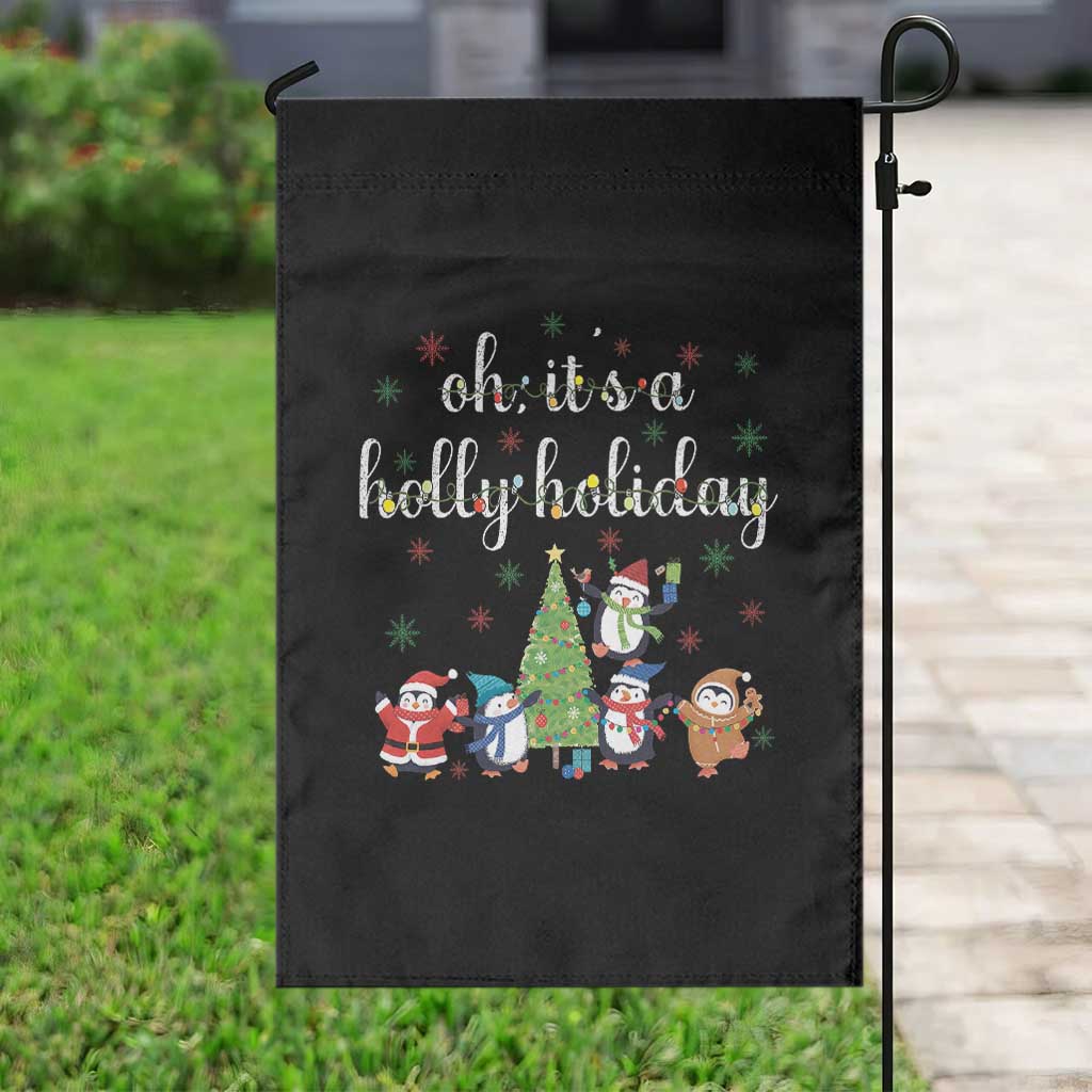 Penguins Christmas Garden Flag Oh Its A Jolly Holiday Xmas Light - Wonder Print Shop