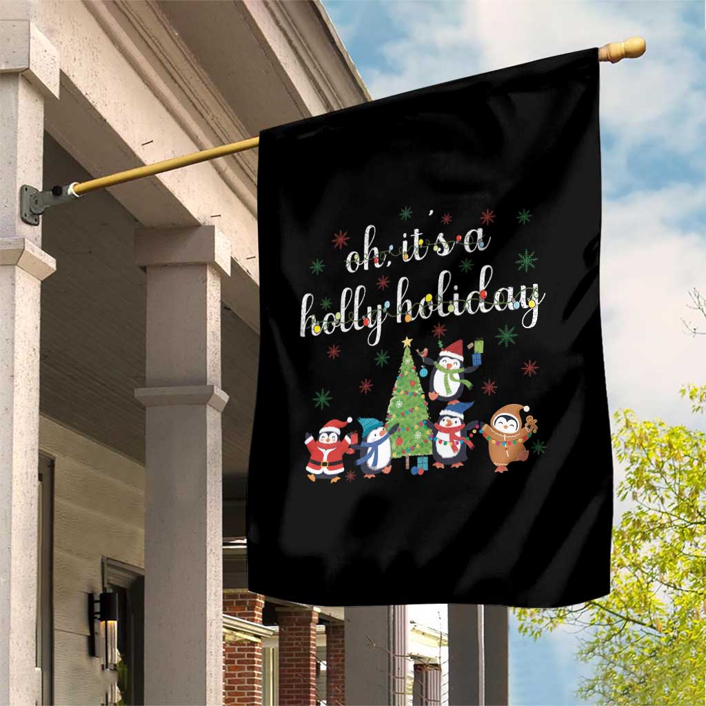 Penguins Christmas Garden Flag Oh Its A Jolly Holiday Xmas Light - Wonder Print Shop