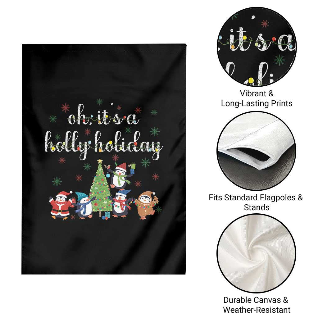 Penguins Christmas Garden Flag Oh Its A Jolly Holiday Xmas Light - Wonder Print Shop