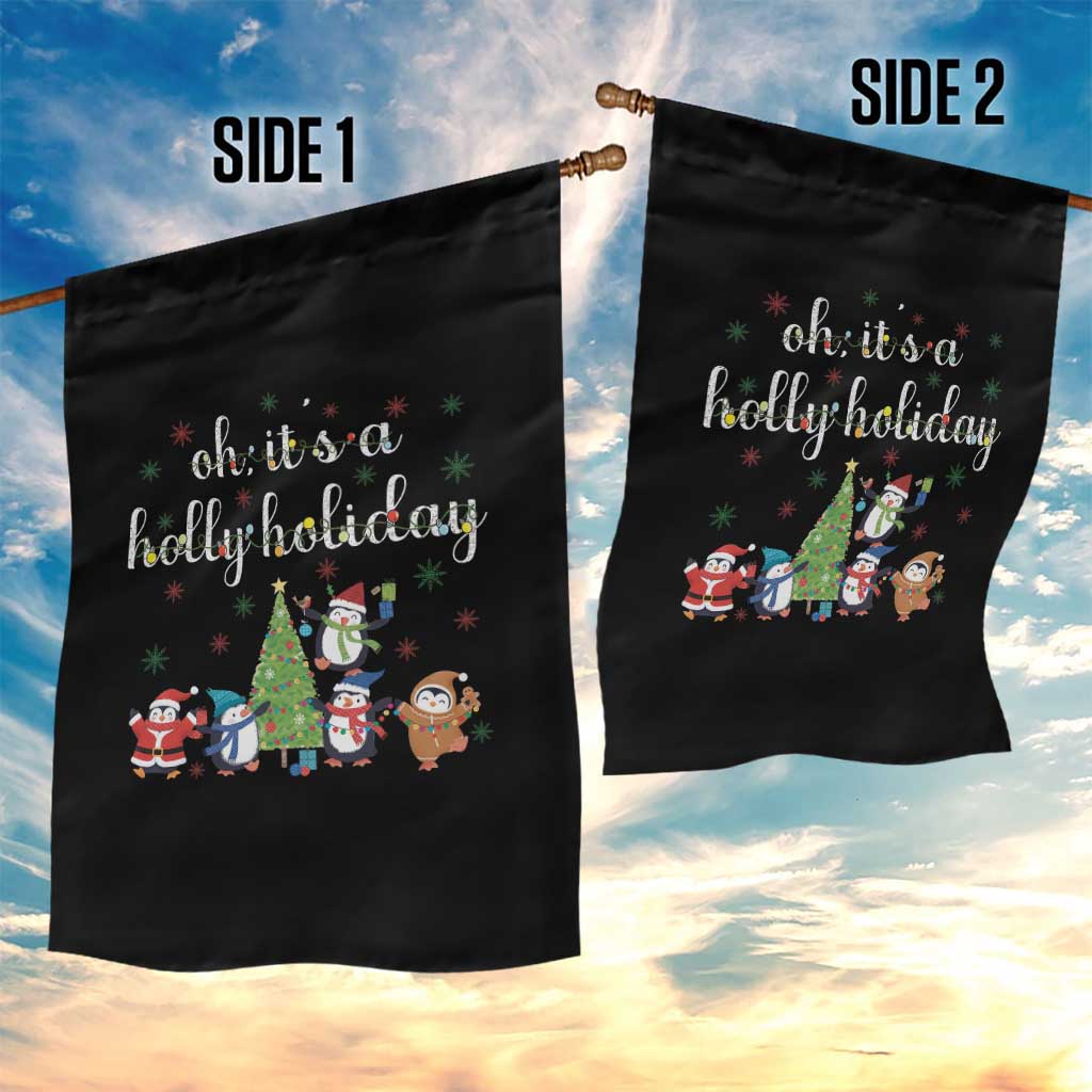 Penguins Christmas Garden Flag Oh Its A Jolly Holiday Xmas Light - Wonder Print Shop