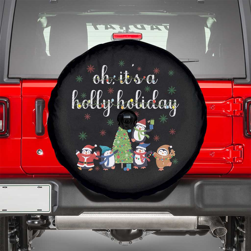 Penguins Christmas Spare Tire Cover Oh Its A Jolly Holiday Xmas Light - Wonder Print Shop