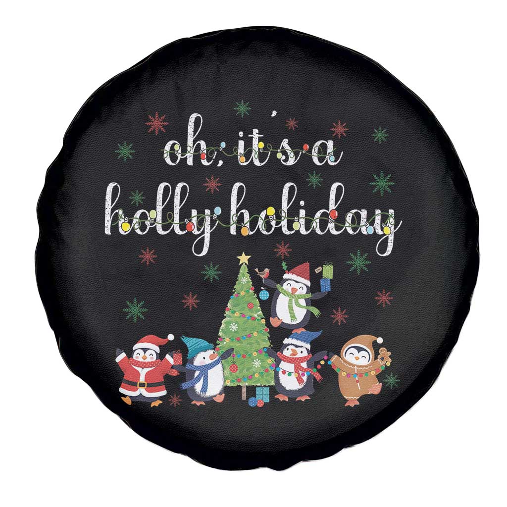 Penguins Christmas Spare Tire Cover Oh Its A Jolly Holiday Xmas Light - Wonder Print Shop