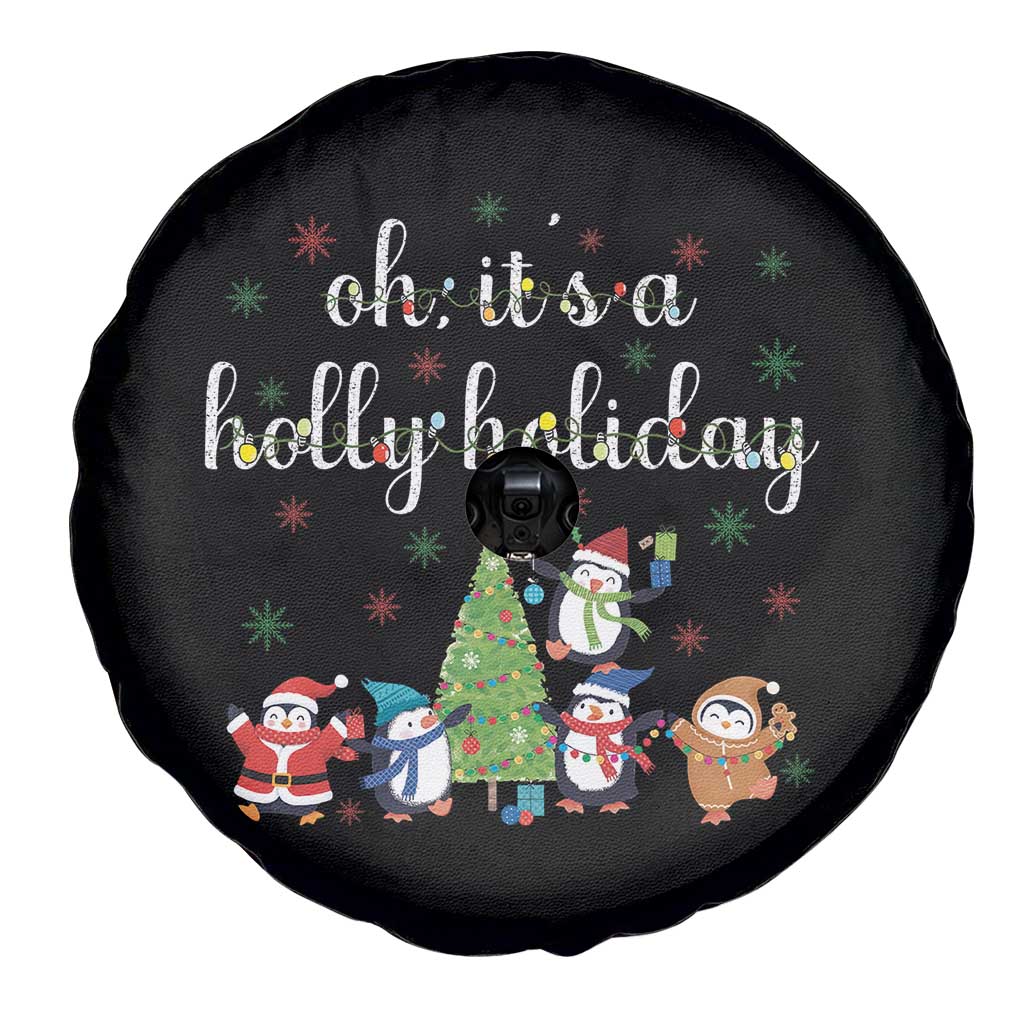Penguins Christmas Spare Tire Cover Oh Its A Jolly Holiday Xmas Light - Wonder Print Shop