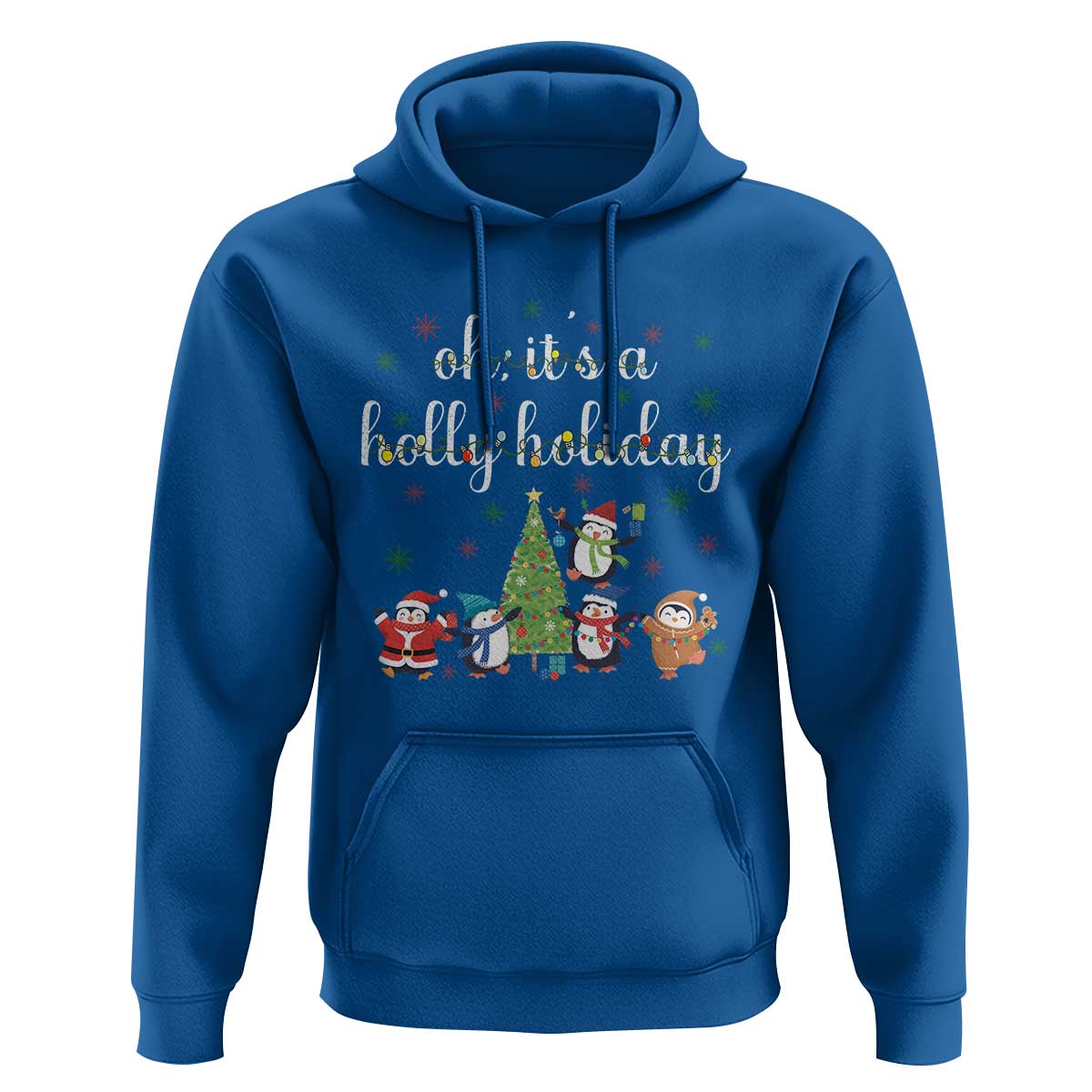 Penguins Christmas Hoodie Oh Its A Jolly Holiday Xmas Light - Wonder Print Shop