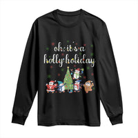 Penguins Christmas Long Sleeve Shirt Oh Its A Jolly Holiday Xmas Light - Wonder Print Shop