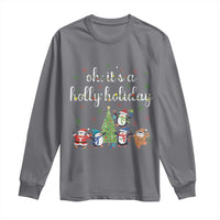Penguins Christmas Long Sleeve Shirt Oh Its A Jolly Holiday Xmas Light - Wonder Print Shop