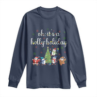 Penguins Christmas Long Sleeve Shirt Oh Its A Jolly Holiday Xmas Light - Wonder Print Shop