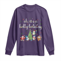Penguins Christmas Long Sleeve Shirt Oh Its A Jolly Holiday Xmas Light - Wonder Print Shop