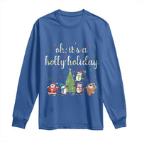 Penguins Christmas Long Sleeve Shirt Oh Its A Jolly Holiday Xmas Light - Wonder Print Shop