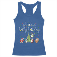 Penguins Christmas Racerback Tank Top Oh Its A Jolly Holiday Xmas Light - Wonder Print Shop