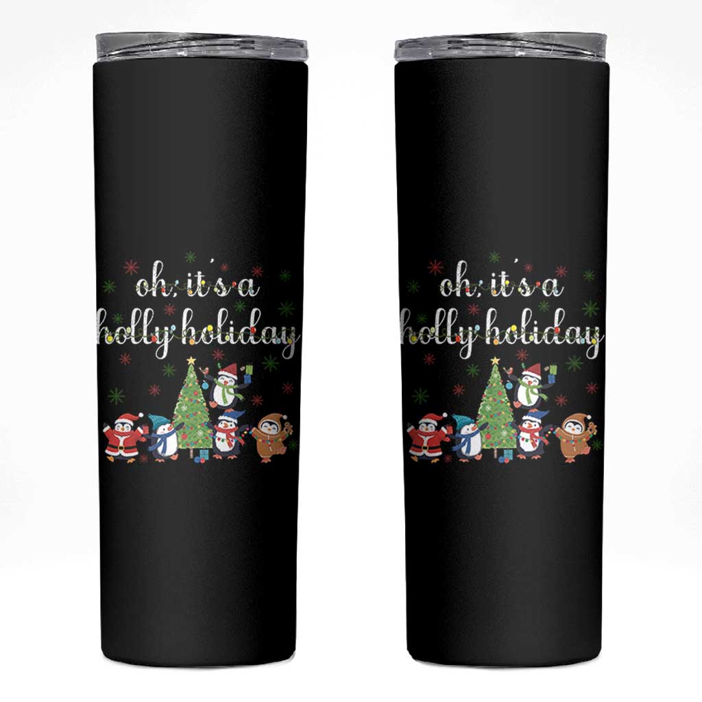 Penguins Christmas Skinny Tumbler Oh Its A Jolly Holiday Xmas Light - Wonder Print Shop