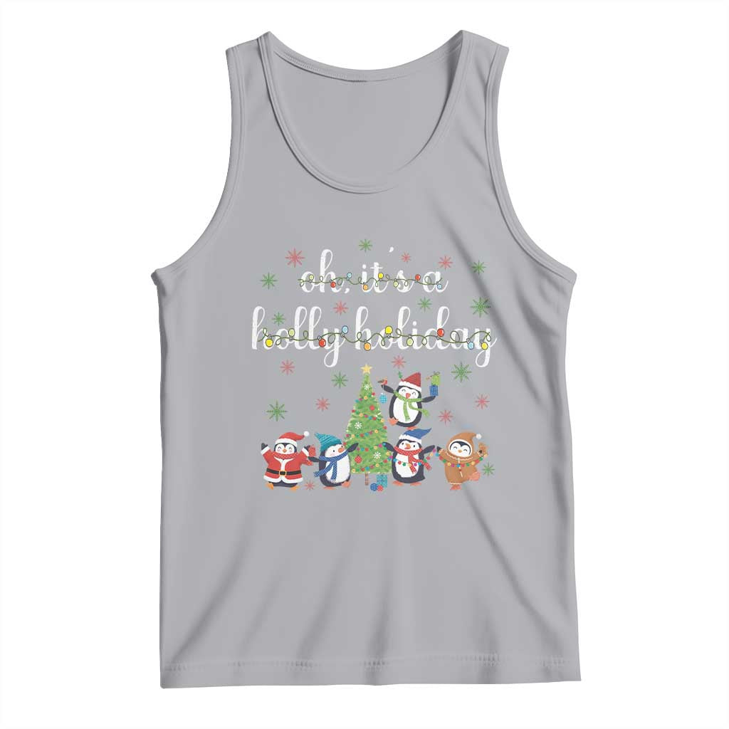 Penguins Christmas Tank Top Oh Its A Jolly Holiday Xmas Light - Wonder Print Shop