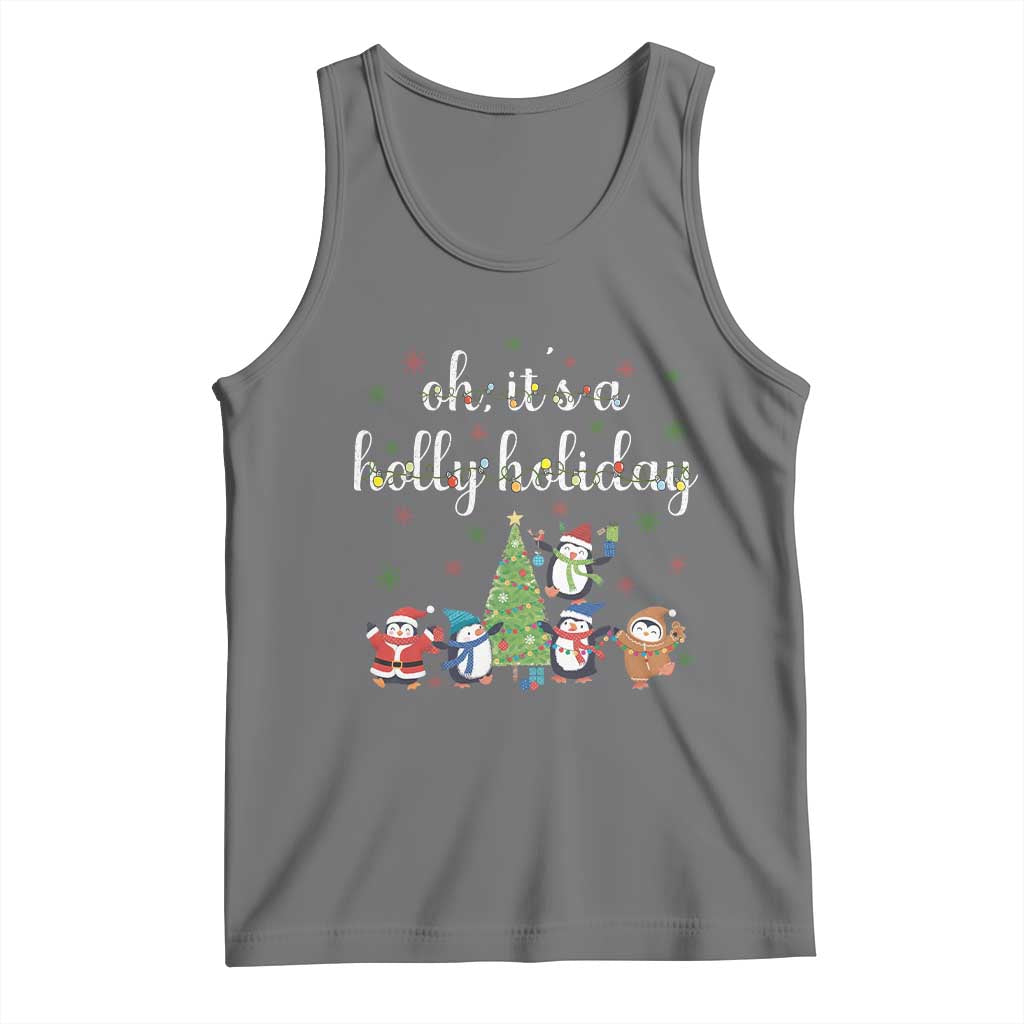 Penguins Christmas Tank Top Oh Its A Jolly Holiday Xmas Light - Wonder Print Shop