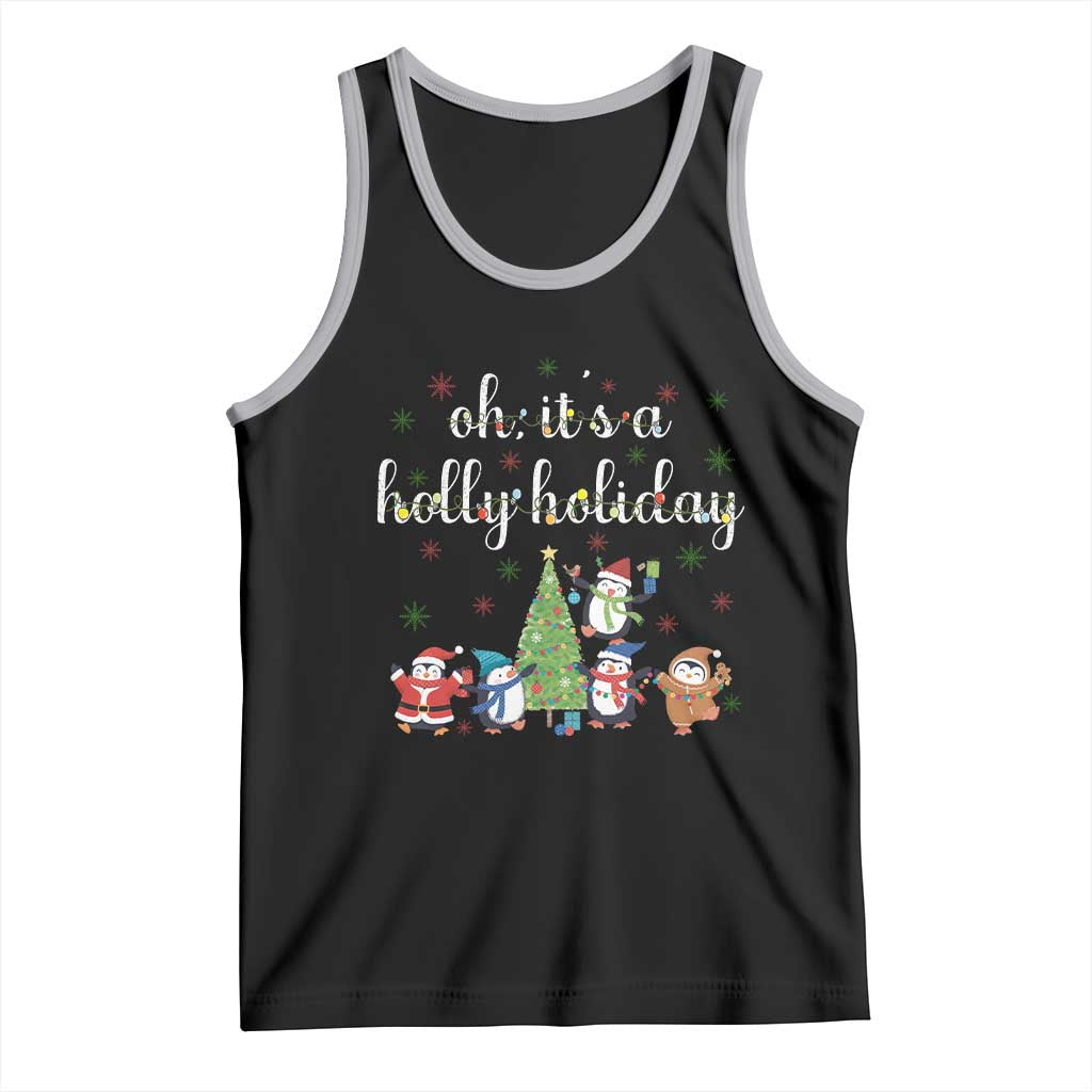 Penguins Christmas Tank Top Oh Its A Jolly Holiday Xmas Light - Wonder Print Shop