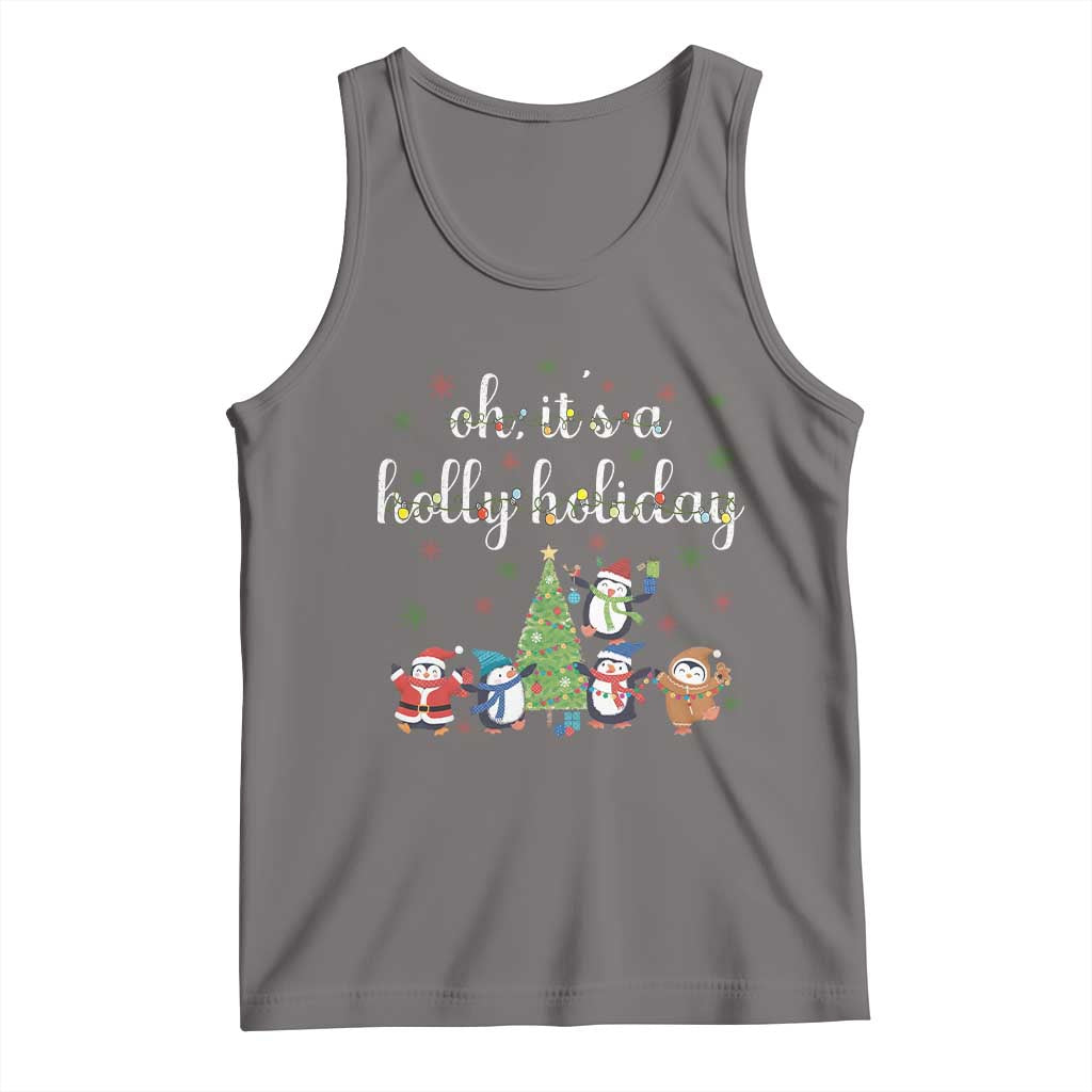 Penguins Christmas Tank Top Oh Its A Jolly Holiday Xmas Light - Wonder Print Shop