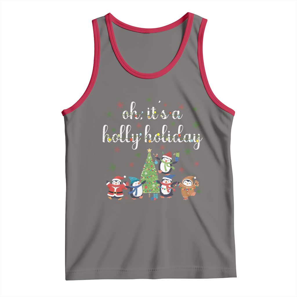 Penguins Christmas Tank Top Oh Its A Jolly Holiday Xmas Light - Wonder Print Shop